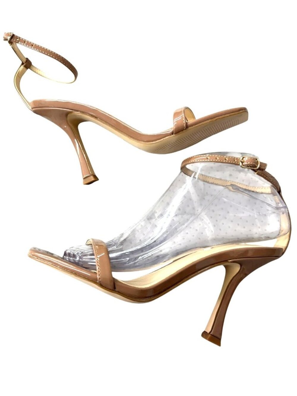 Nine West Women's Nude Beige Patent Leather Heels Size 7M